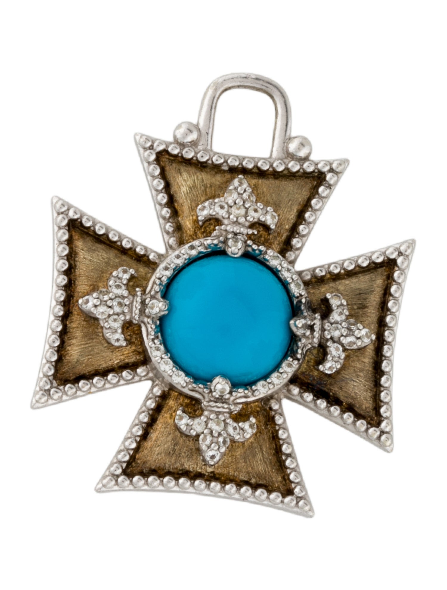 Jude Frances Resin & Topaz Maltese Fleur Pendant