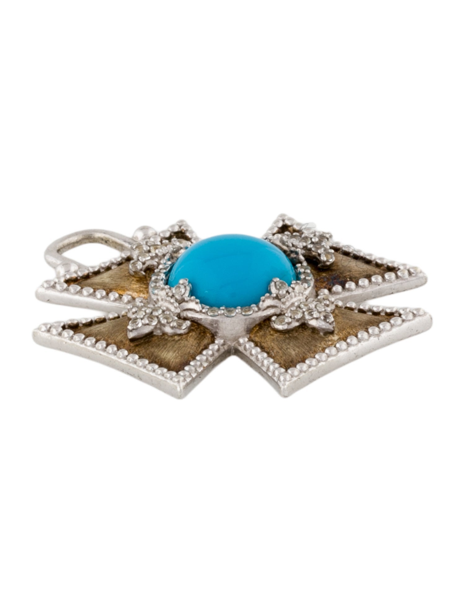 Jude Frances Resin & Topaz Maltese Fleur Pendant