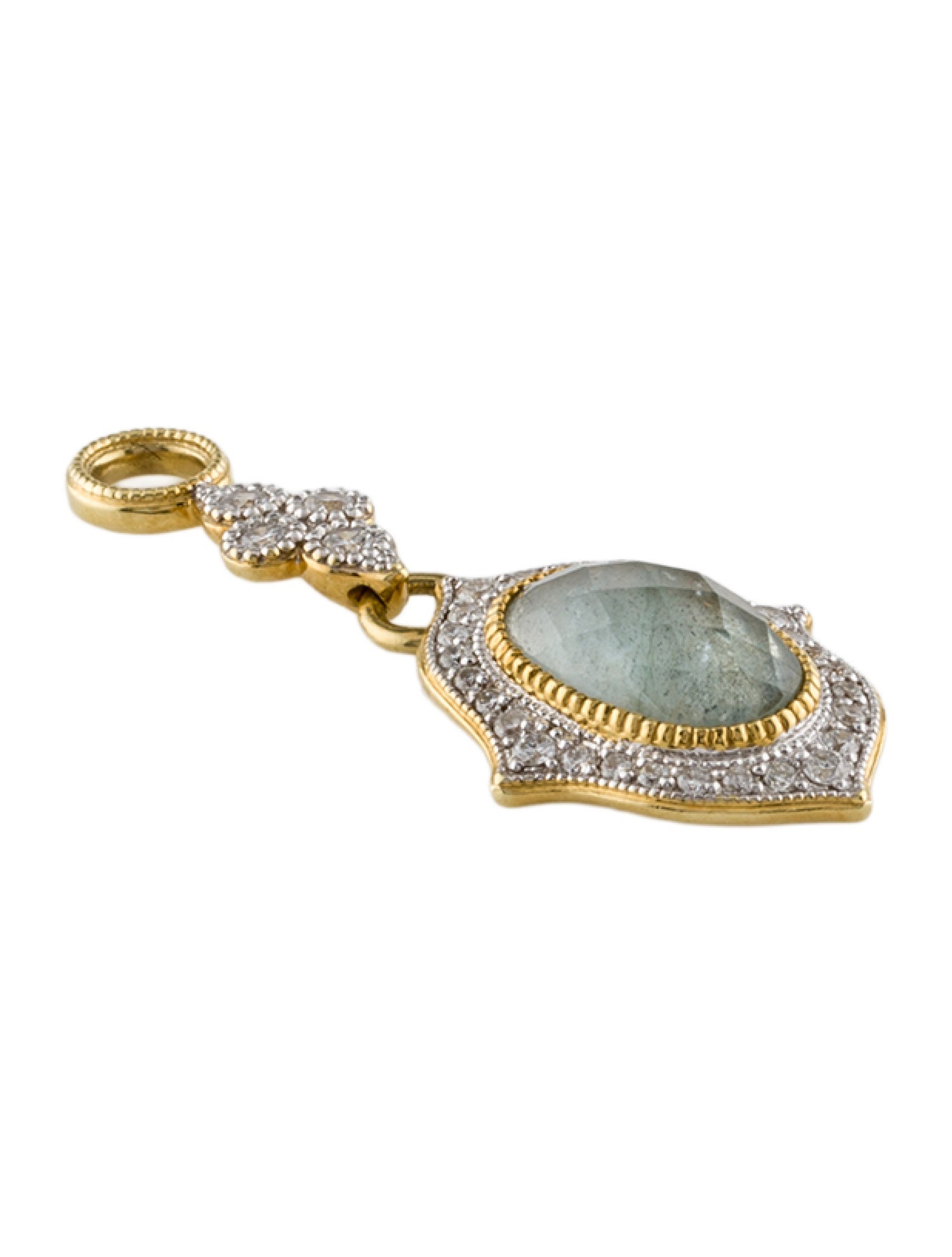 Jude Frances 18K Labradorite, Topaz Doublet & Diamond Earring Charm