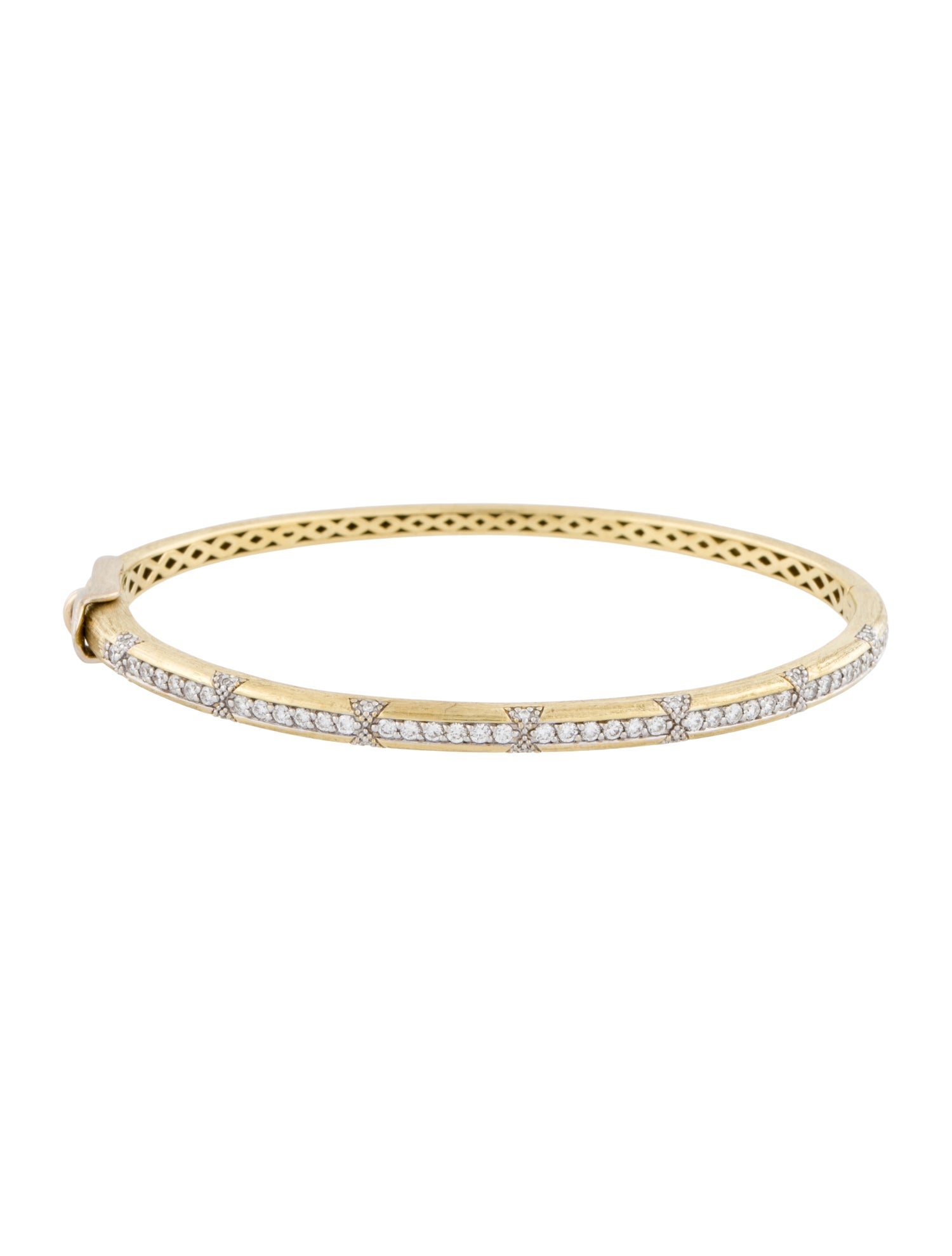Jude Frances 18K Diamond Hinged Bangle Bracelet