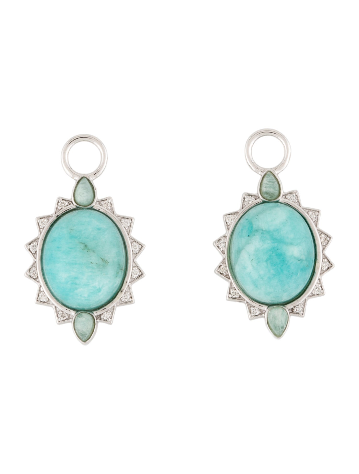 Jude Frances 18K Amazonite & Diamond Moroccan Jamila Earring Enhancers