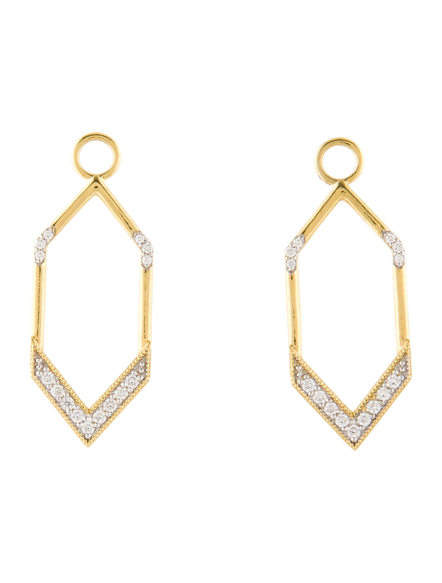 Jude Frances 18K Diamond Lisse Open Marquis Earring Charms