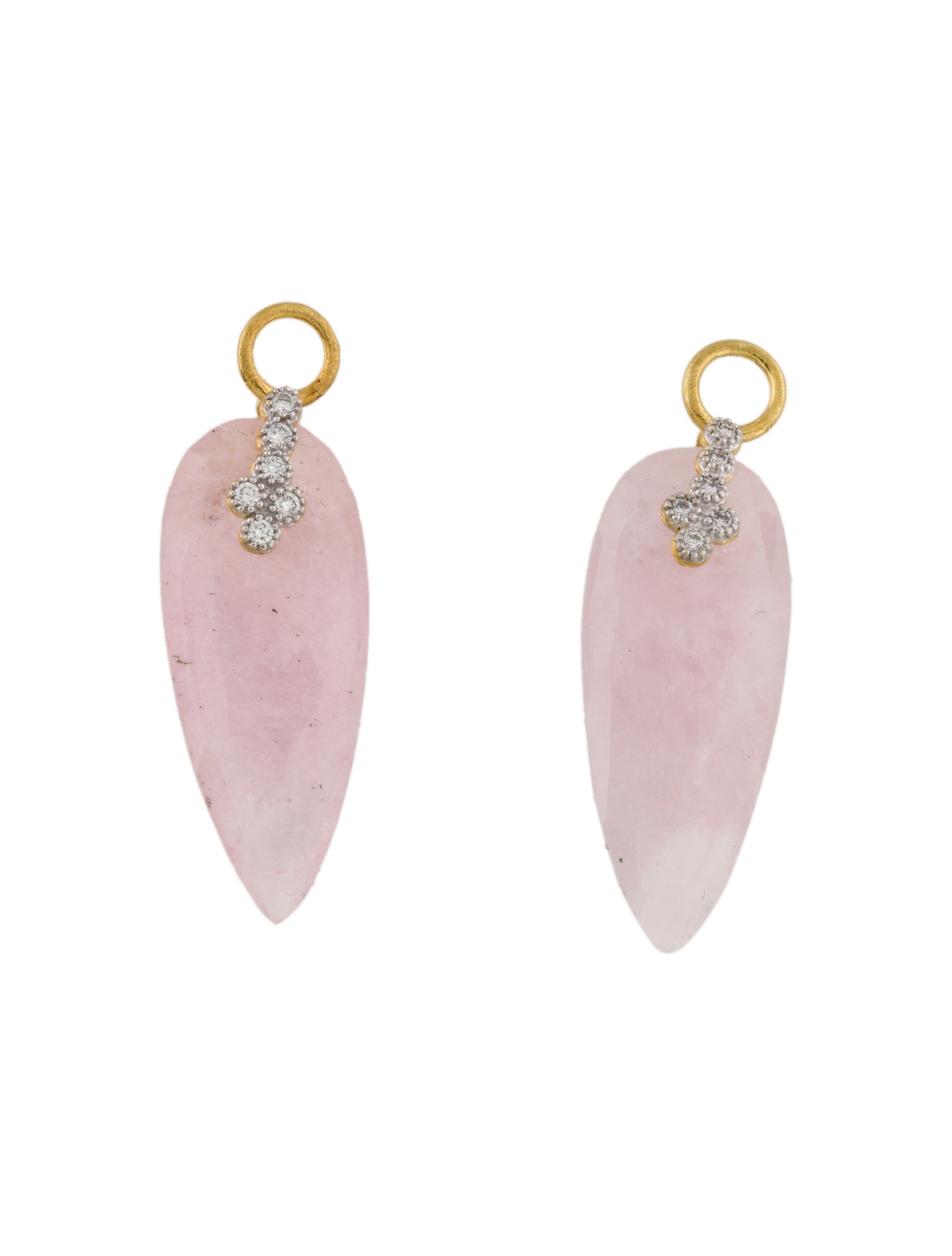 Jude Frances 18K Rose Quartz & Diamond Earrings Enhancer