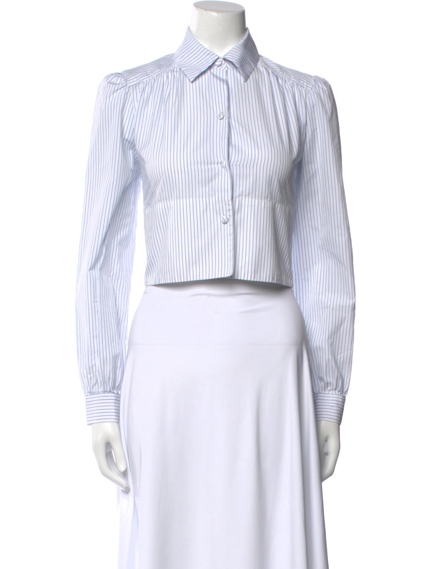 Julie De Libran Striped Long Sleeve Crop Top