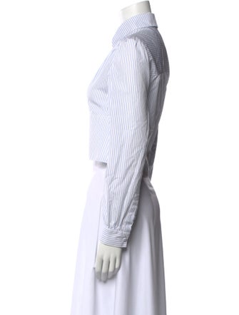 Julie De Libran Striped Long Sleeve Crop Top