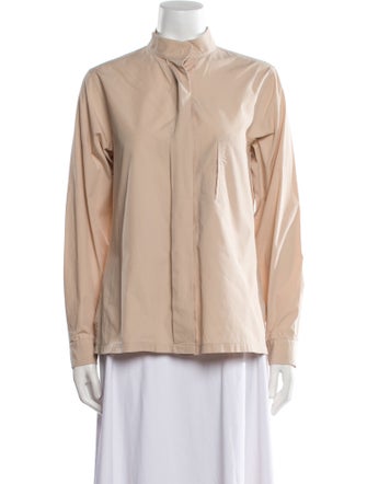 Julia Jentzsch Mock Neck Long Sleeve Button-Up Top