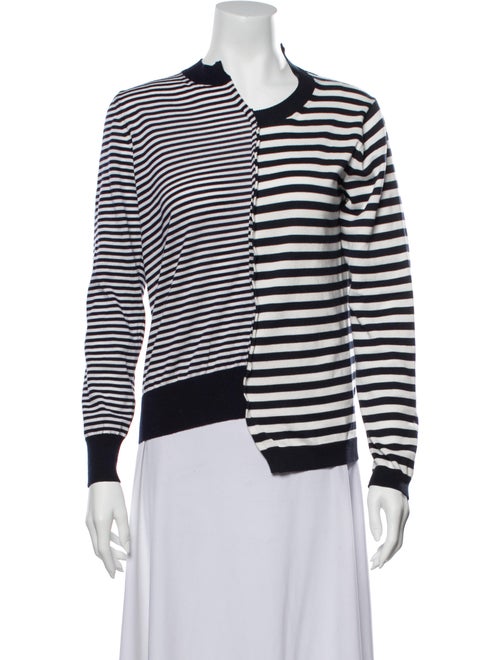 Junya Watanabe Striped Asymmetrical Sweater Blue