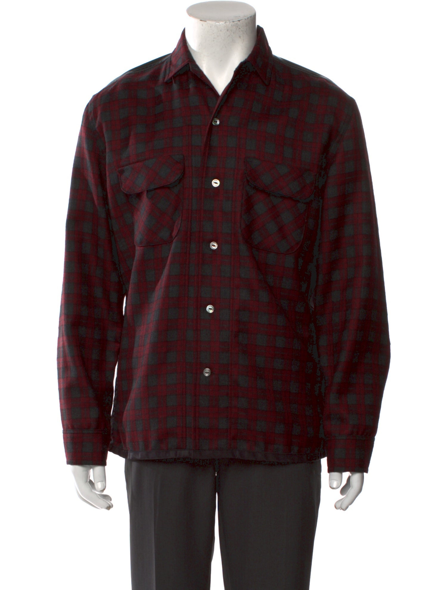 Junya Watanabe Wool Plaid Print Shirt