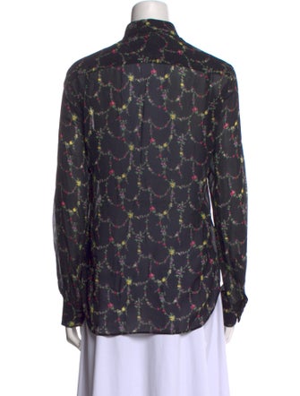 Junya Watanabe Floral Print Long Sleeve Button-Up Top