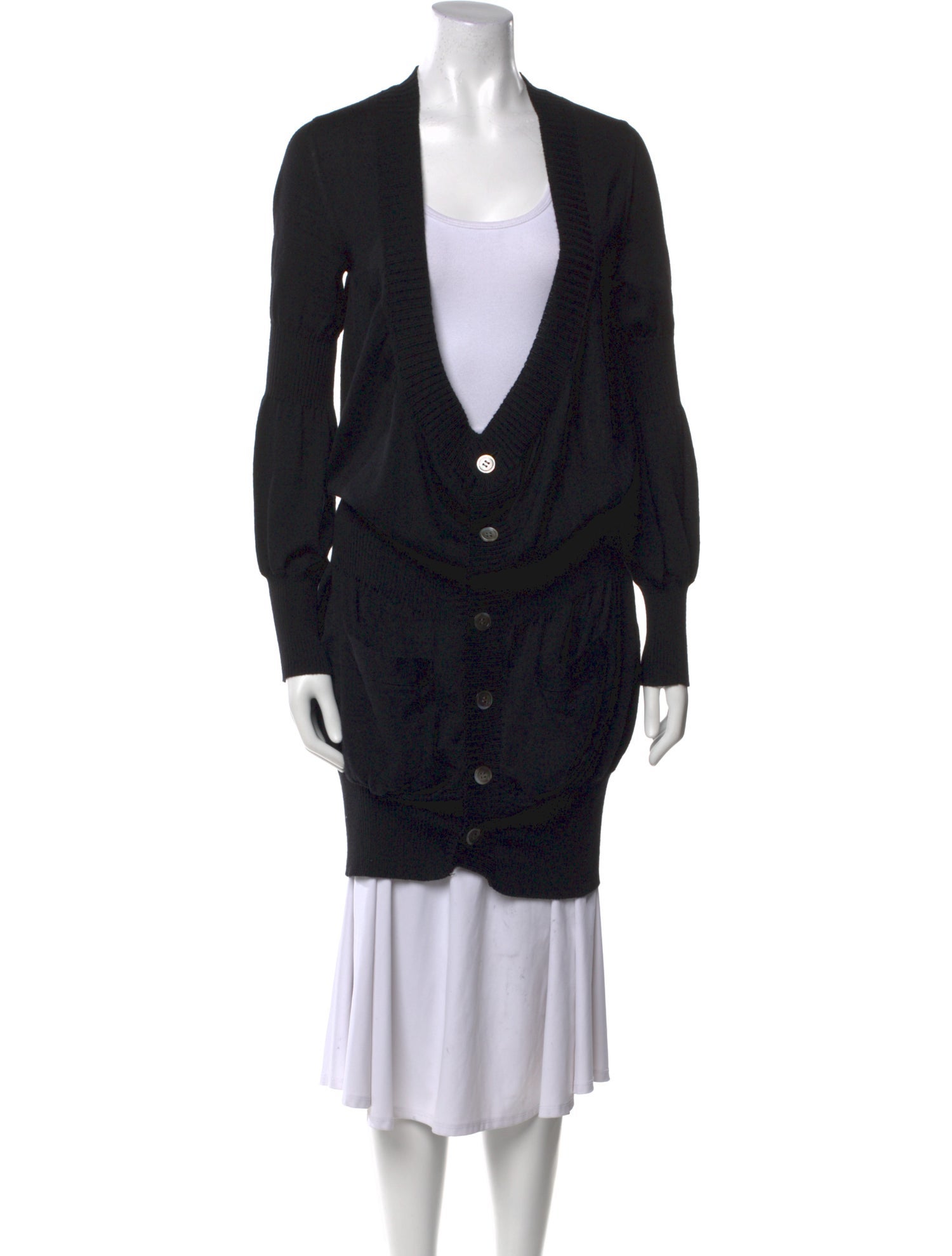 Junya Watanabe Wool Plunge Neckline Sweater