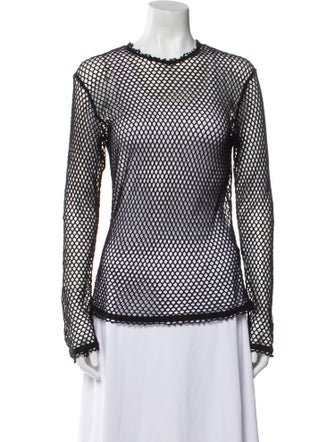 Junya Watanabe Polka Dot Print Crew Neck Top