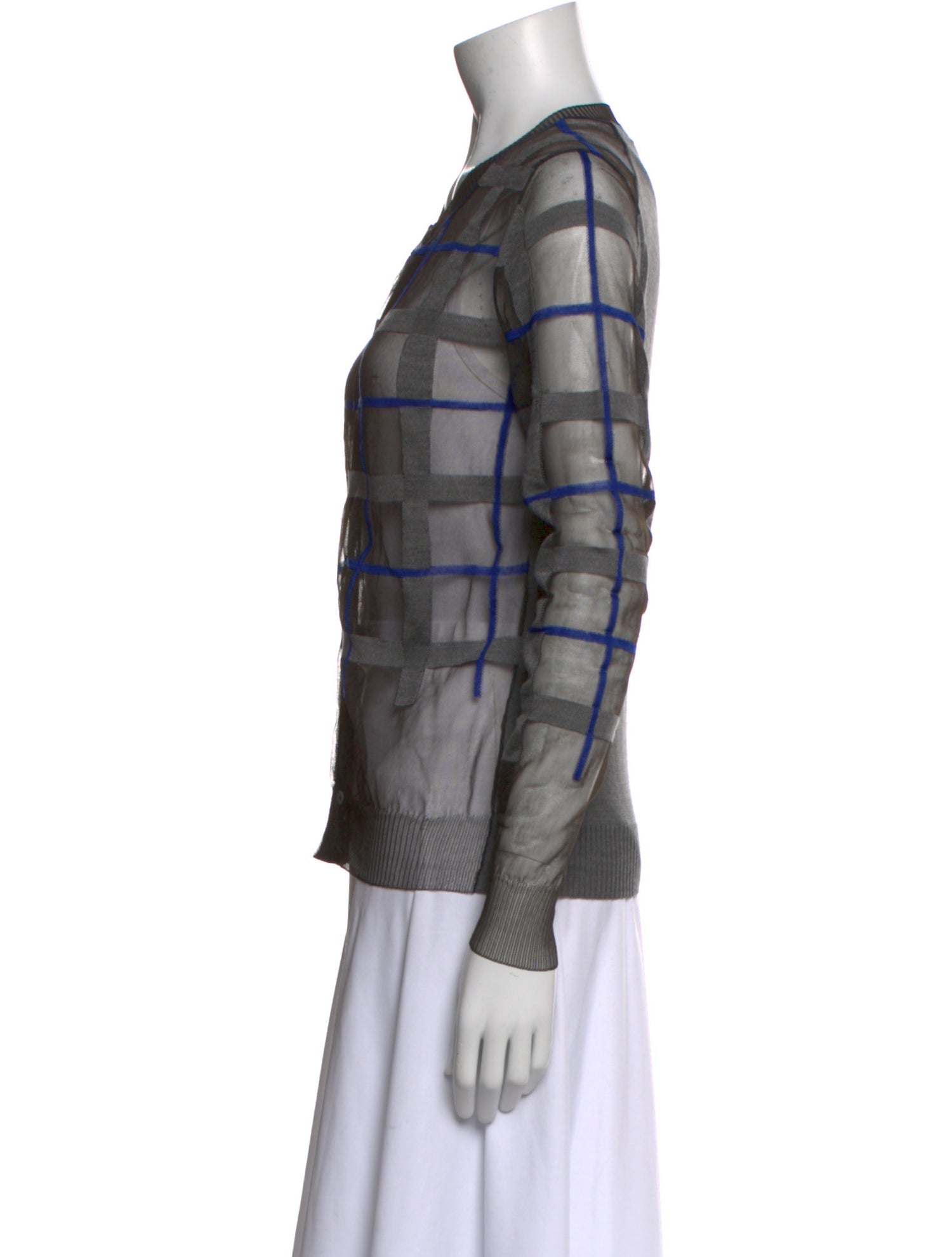 Junya Watanabe Plaid Print Scoop Neck Sweater