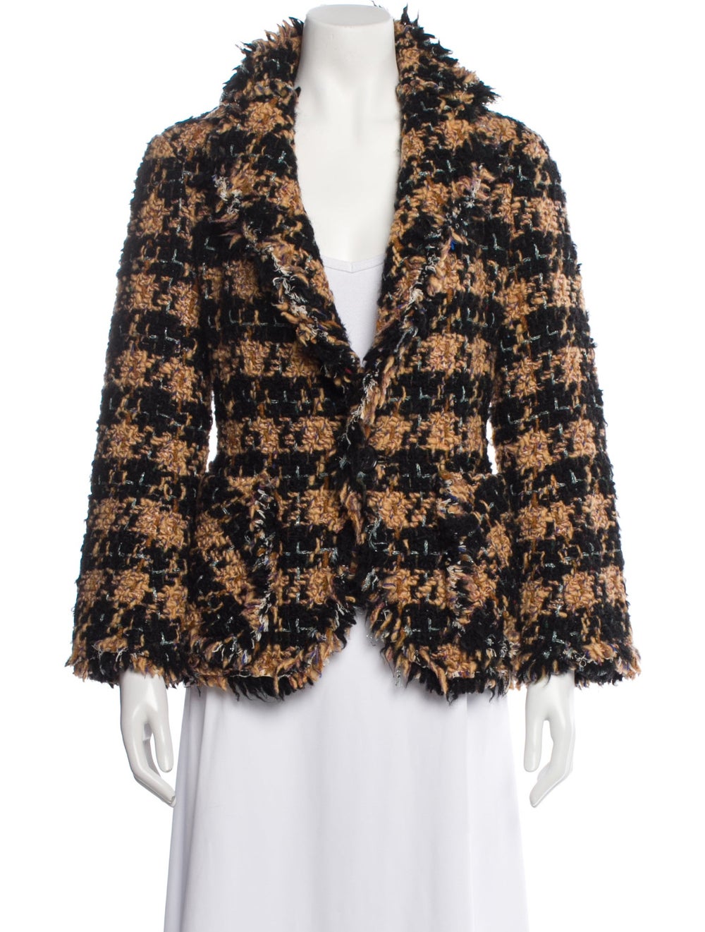 Junya Watanabe Wool Jacket Tweed Pattern Shawl Co… - image 1