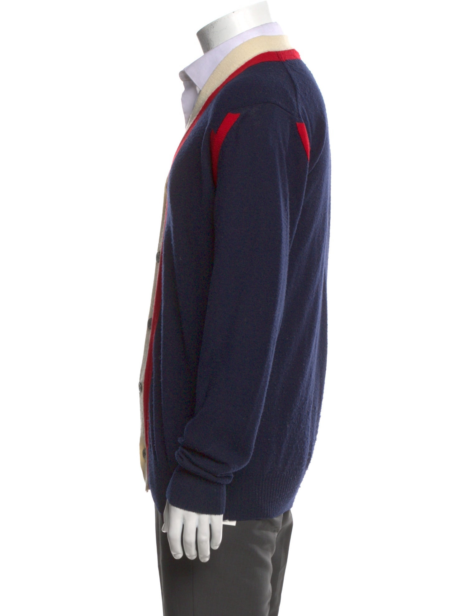 Junya Watanabe Wool Colorblock Pattern Cardigan