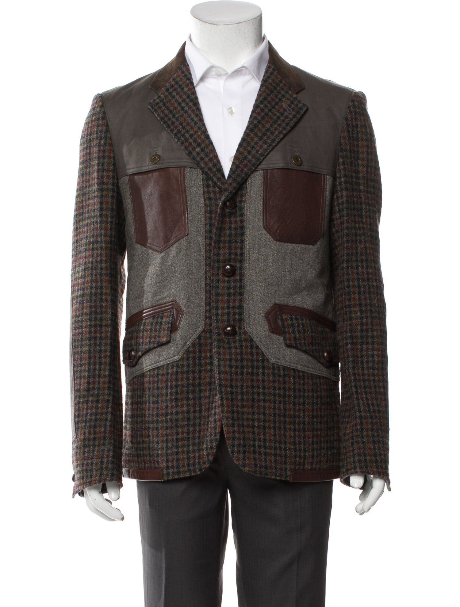 Junya Watanabe Comme des Garçons MAN Wool Houndstooth Print Coat