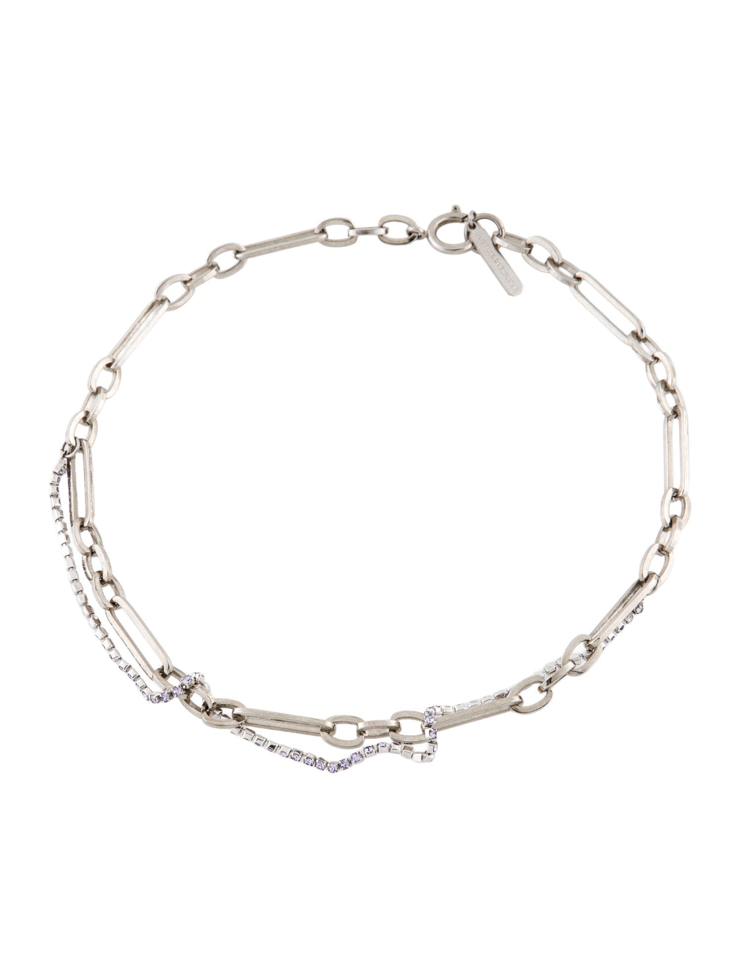 Justine Clenquet Crystal Purple Paloma Necklace