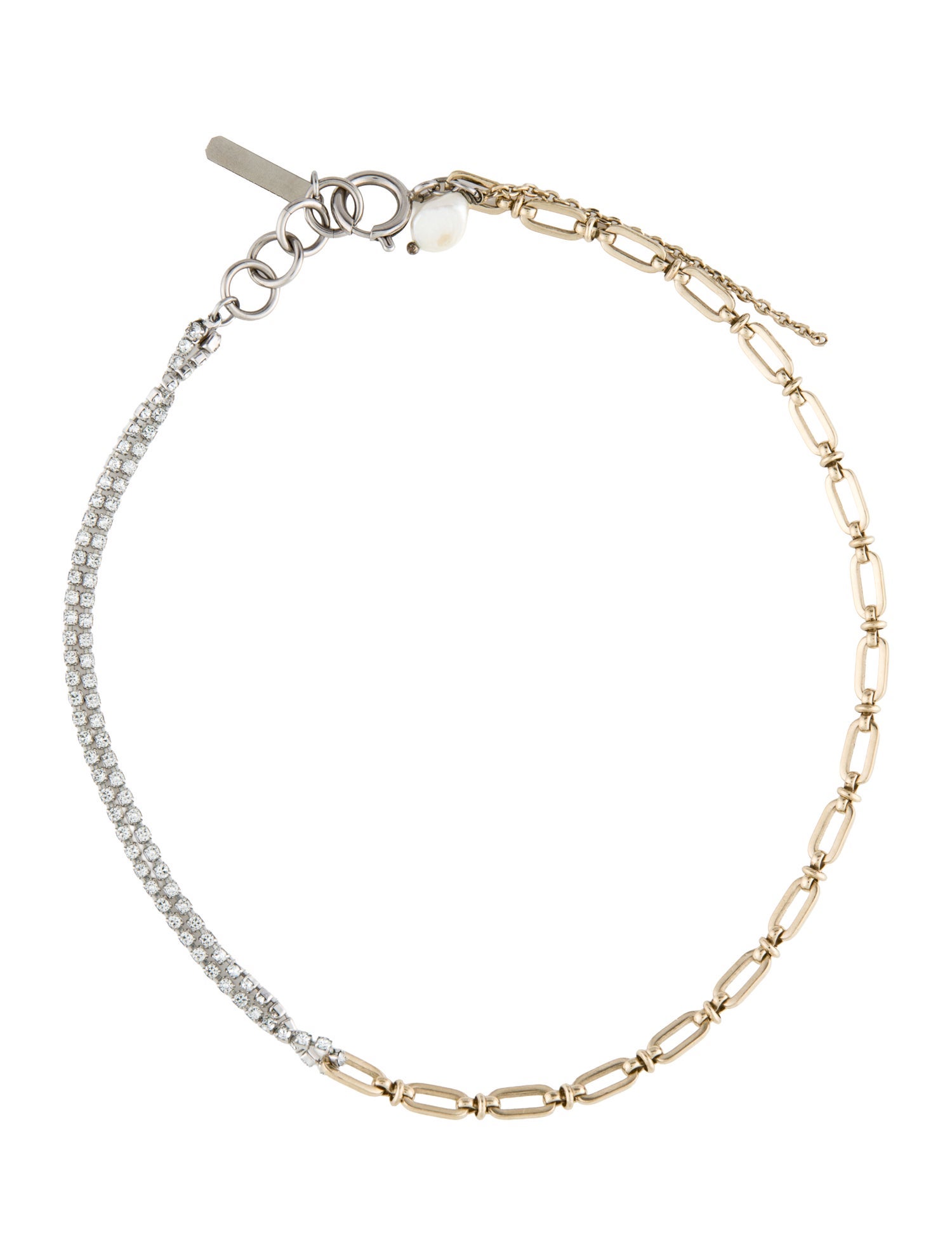Justine Clenquet Pearl & Crystal Jamie Choker Necklace
