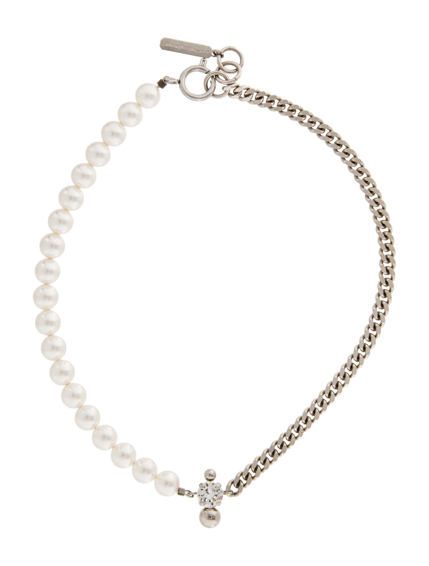 Justine Clenquet Faux Pearl & Crystal Choker Necklace