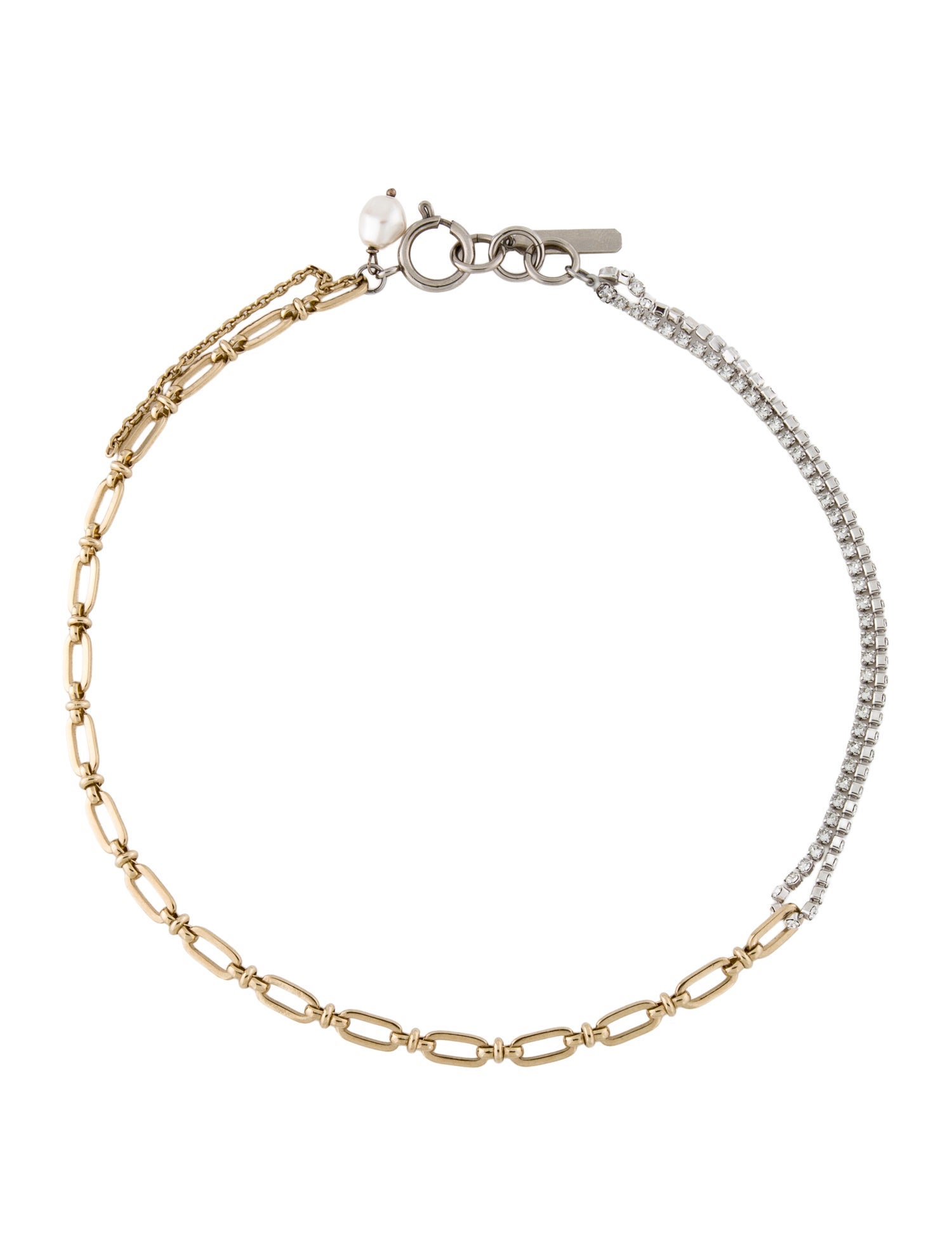 Justine Clenquet Faux Pearl & Crystal Jamie Choker Necklace