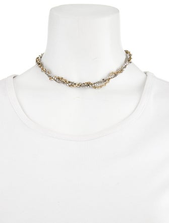 Justine Clenquet Crystal Chain Collar Necklace