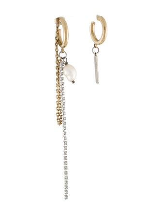 Justine Clenquet Pearl & Crystal Drop Earrings