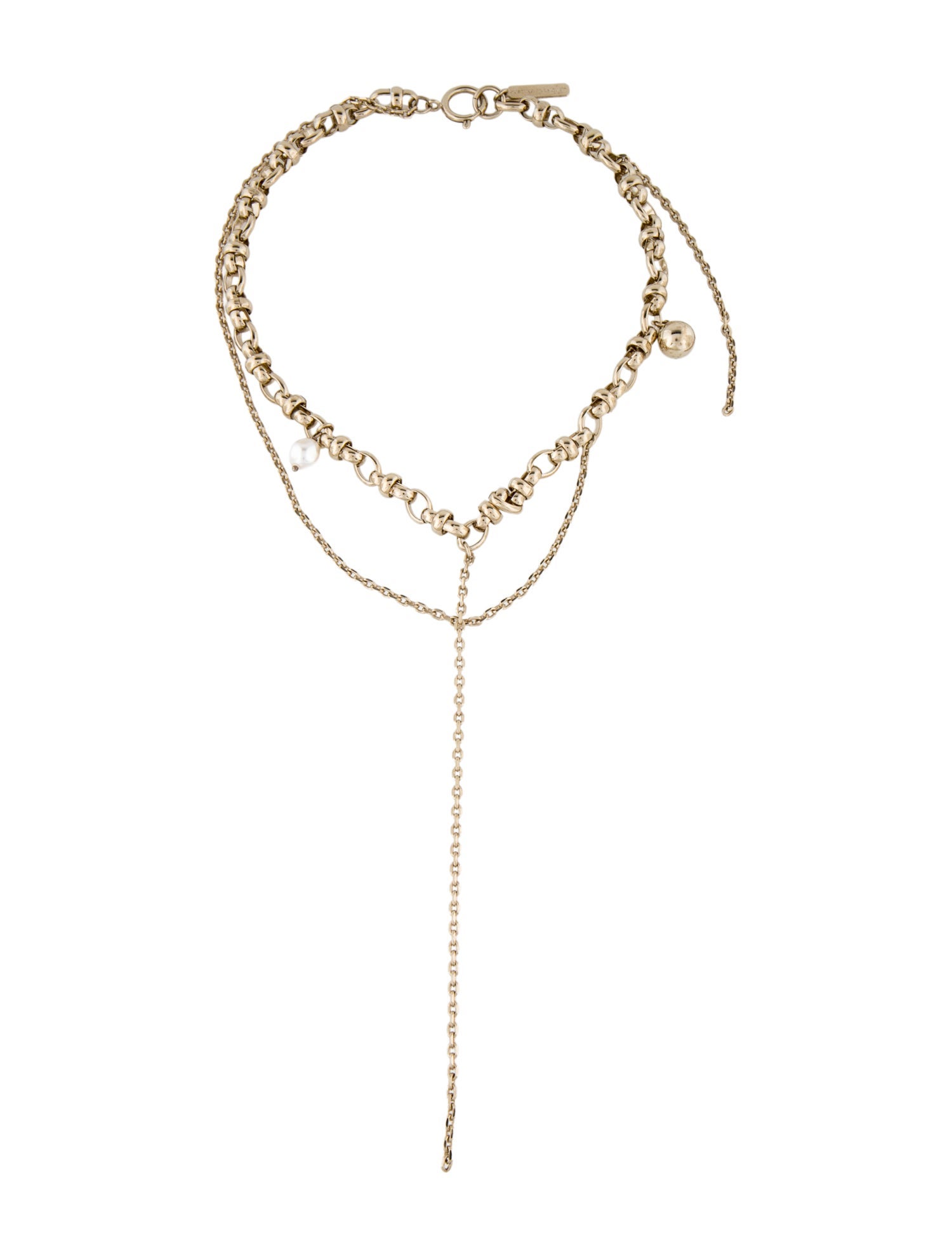 Justine Clenquet Faux Pearl Chain Necklace
