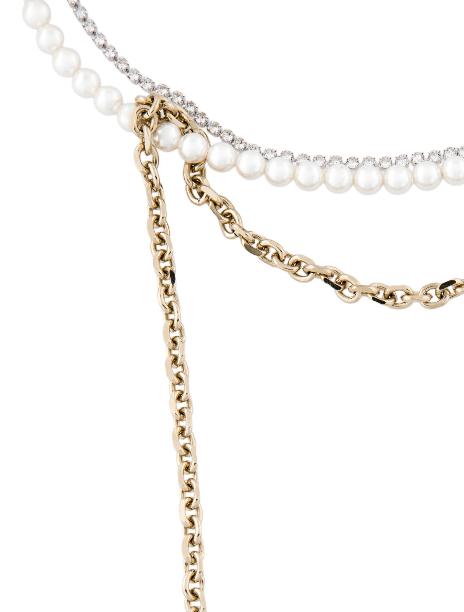 Justine Clenquet Faux Pearl & Crystal Multistrand Bead Necklace