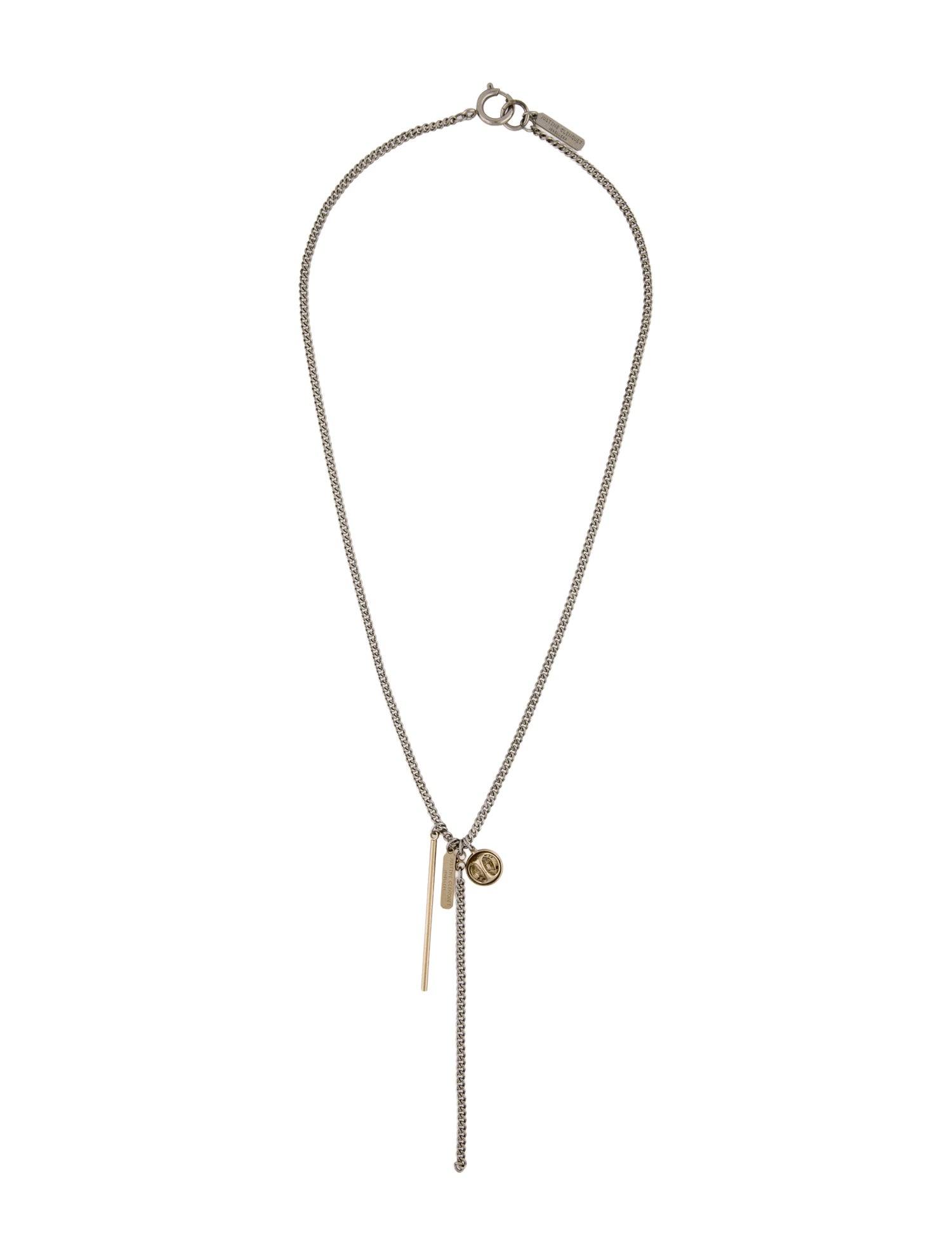Justine Clenquet Two Tone Pendant Lavalier Drop Necklace