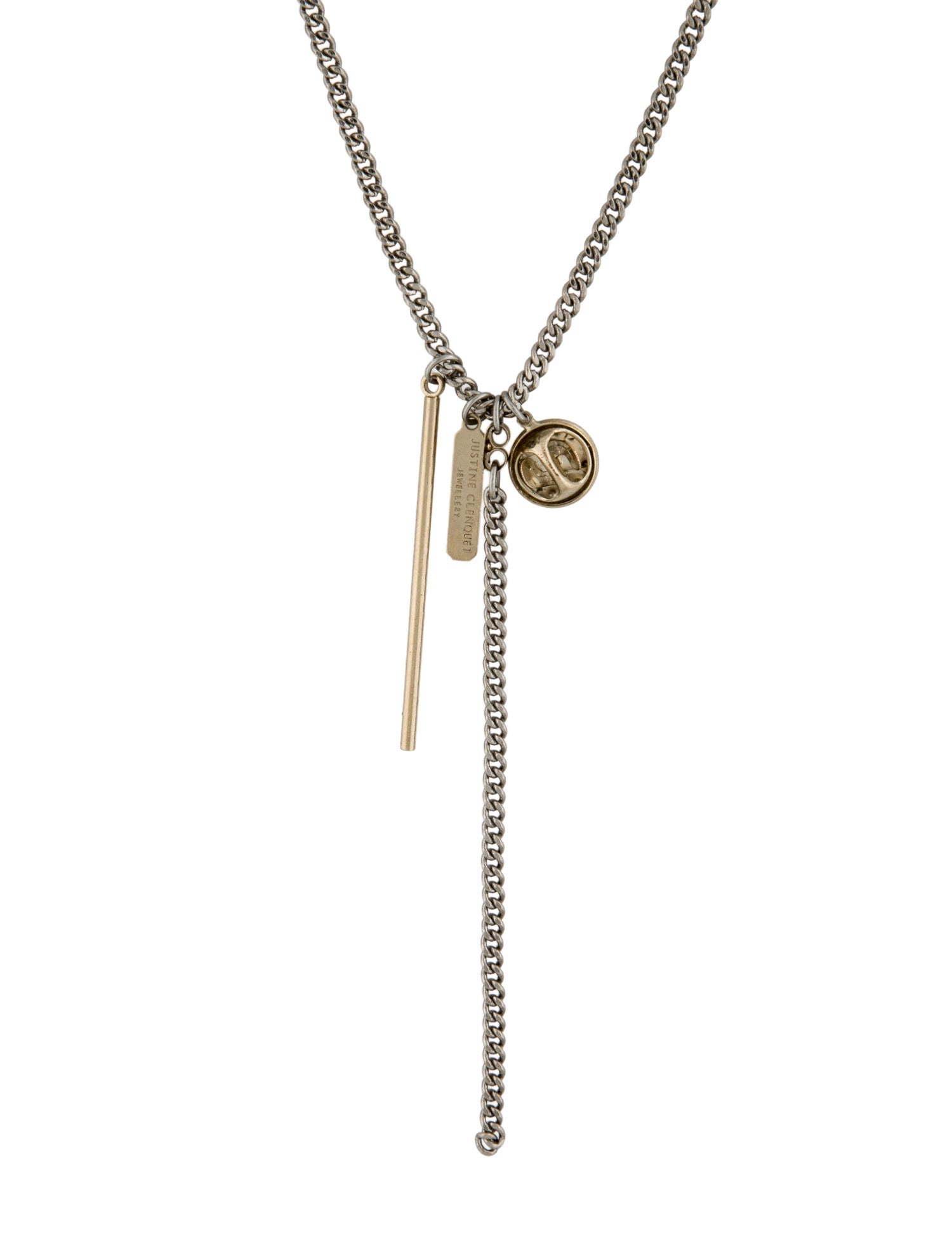 Justine Clenquet Two Tone Pendant Lavalier Drop Necklace