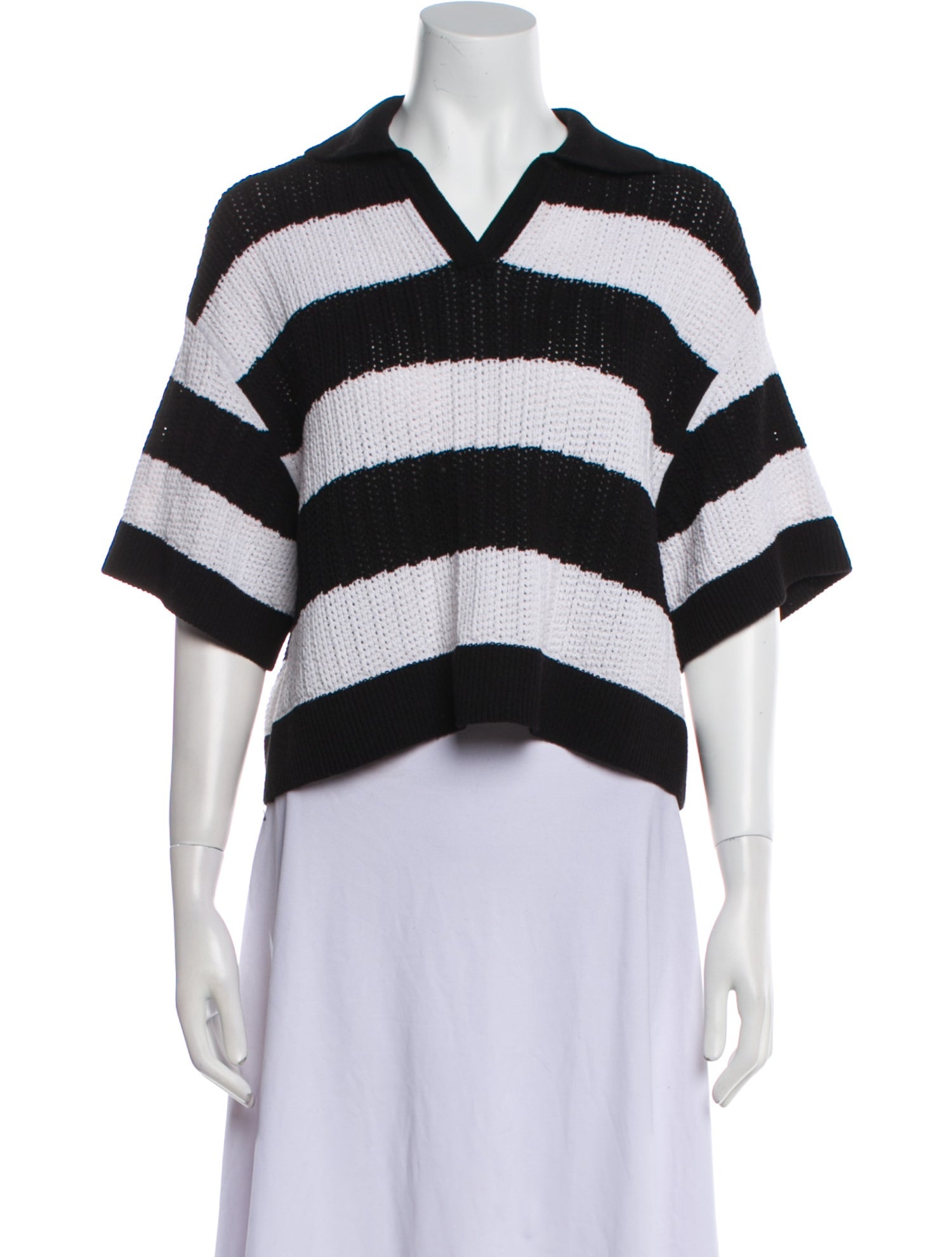 Juun.J Striped V-Neck Sweater