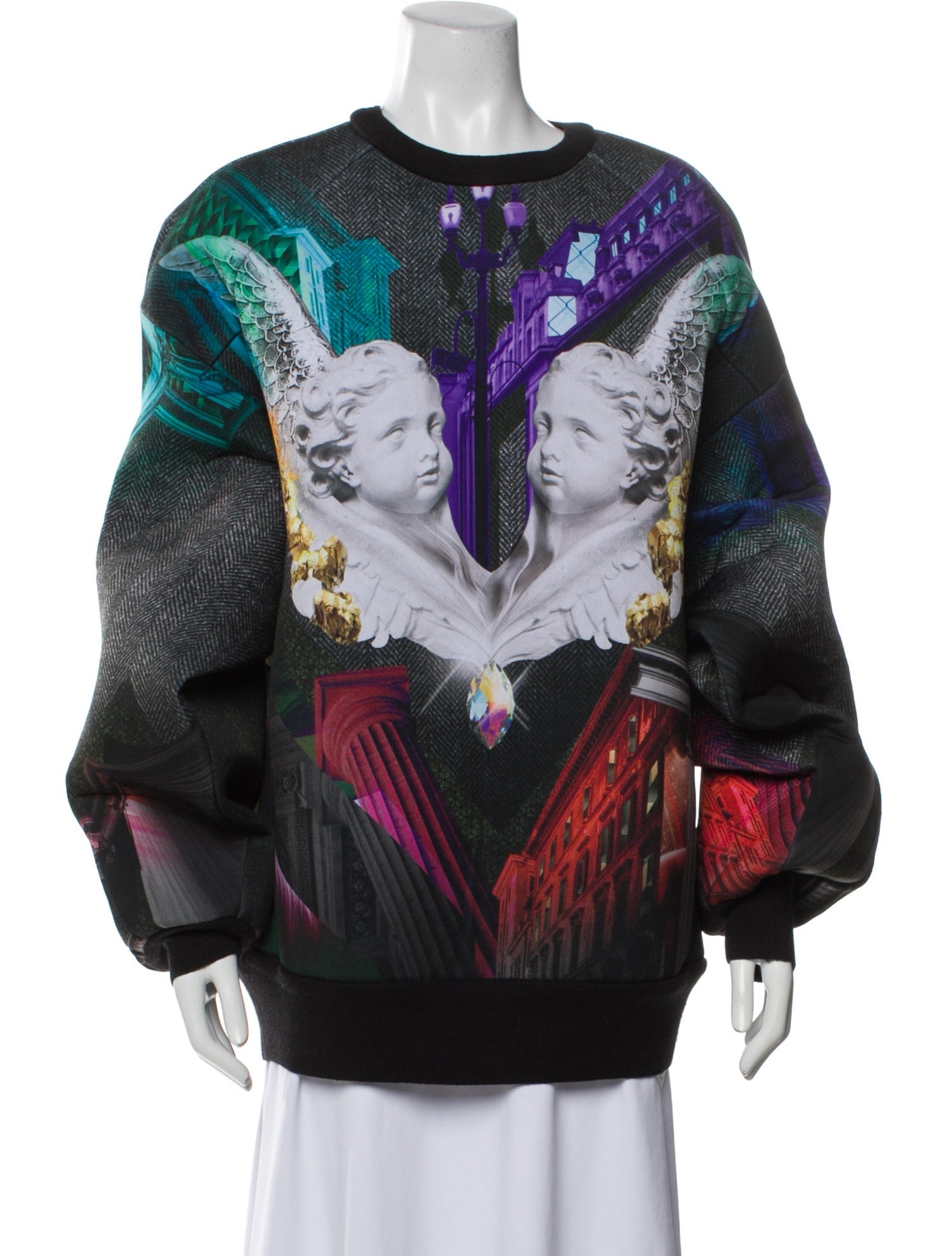 Juun.J Printed Scoop Neck Sweatshirt