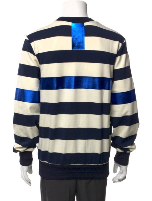 Juun.J Striped Crew Neck Pullover