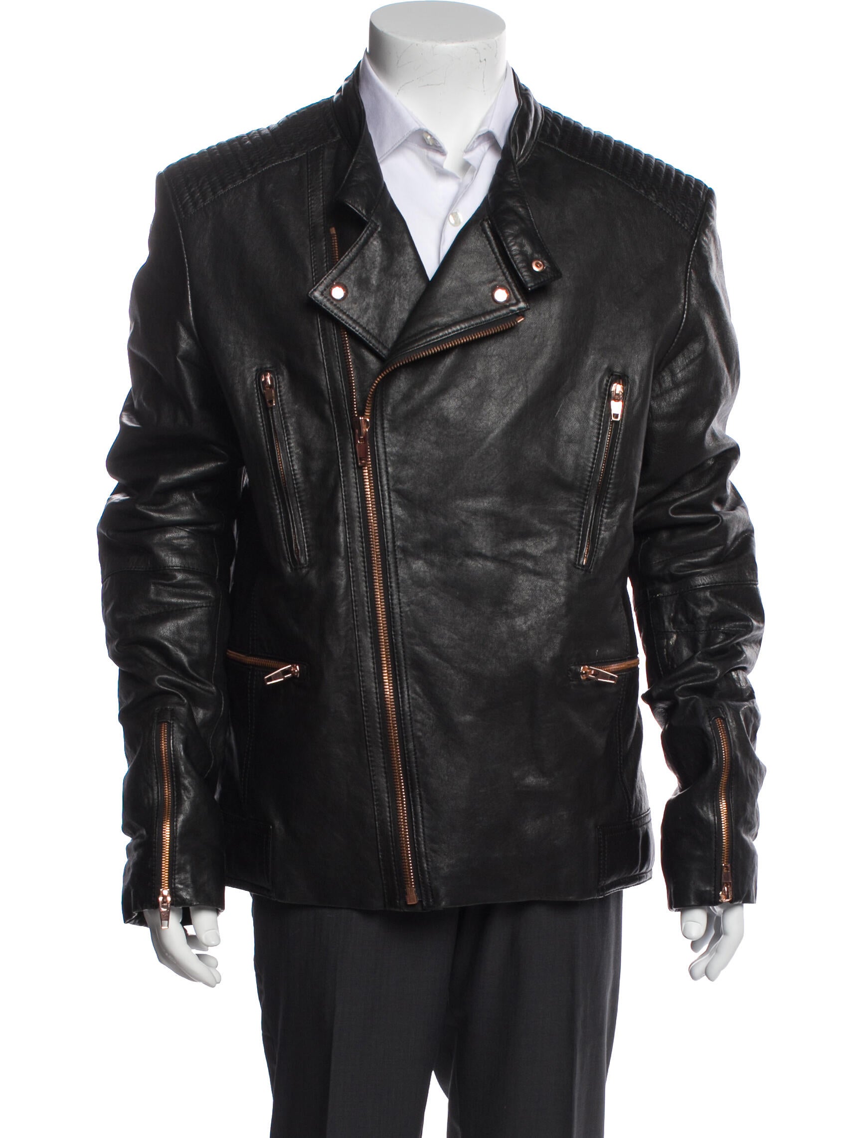 Juun.J Lambskin Moto Jacket