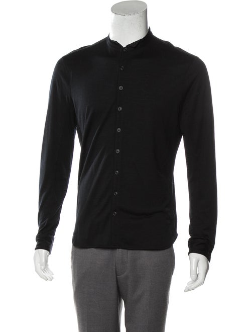 John Varvatos Wool Button-Up Cardigan black