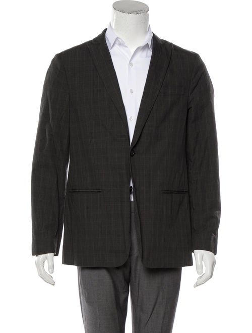 John Varvatos Woven Plaid Blazer grey