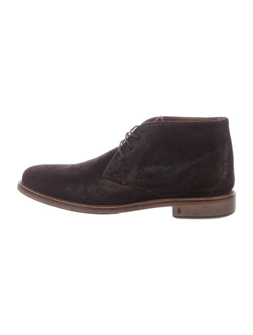 John Varvatos Suede Lace-Up Boots Brown