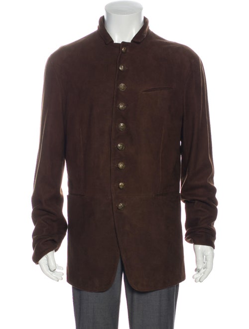 John Varvatos Shearling Overcoat Brown