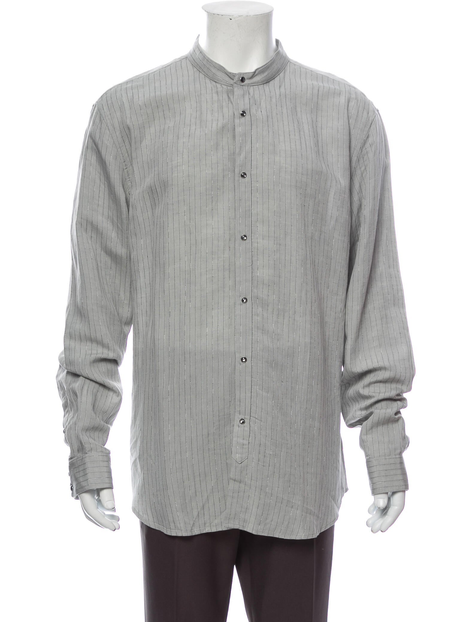 John Varvatos Striped Crew Neck T-Shirt w/ Tags - Grey T-Shirts ...