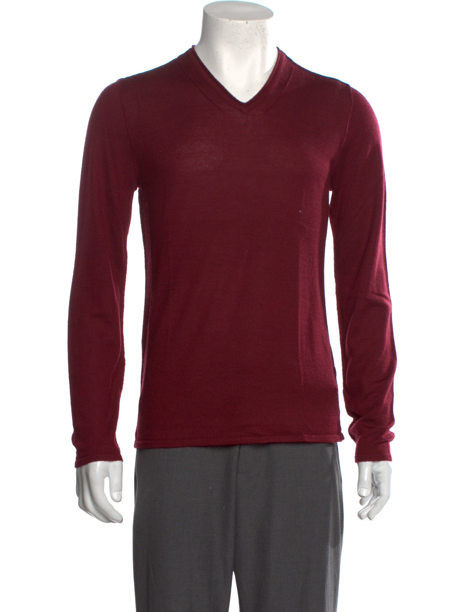 John Varvatos V-Neck Long Sleeve Pullover - Red Sweaters, Clothing ...