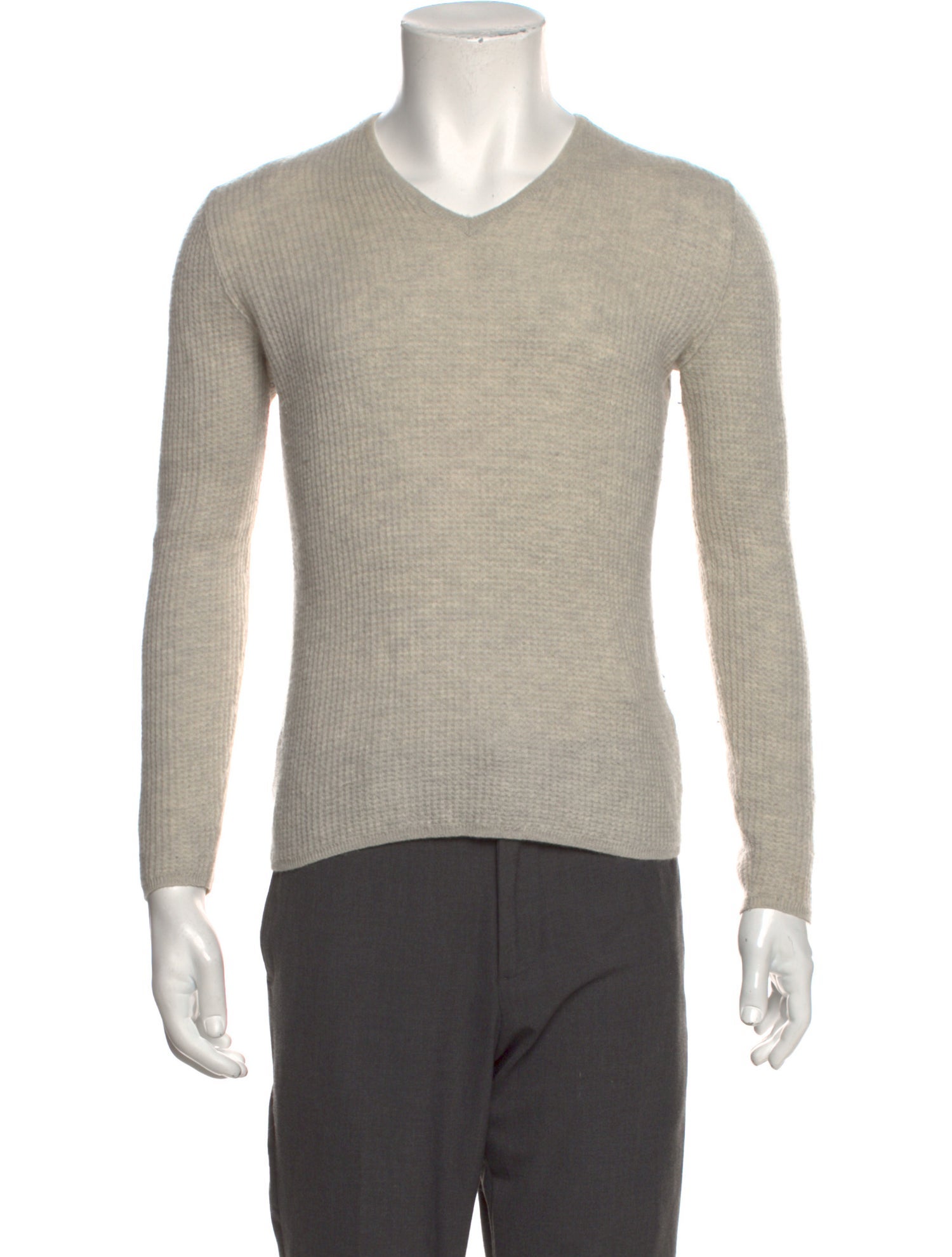 John Varvatos V-Neck Long Sleeve Pullover - Neutrals Sweaters, Clothing ...