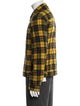 John Varvatos Virgin Wool Plaid Print Trucker Jacket