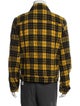 John Varvatos Virgin Wool Plaid Print Trucker Jacket