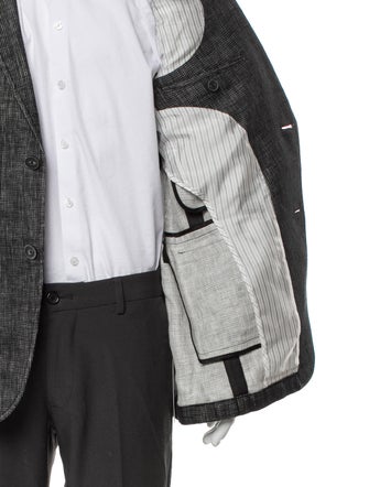 John Varvatos Linen Plaid Print Blazer