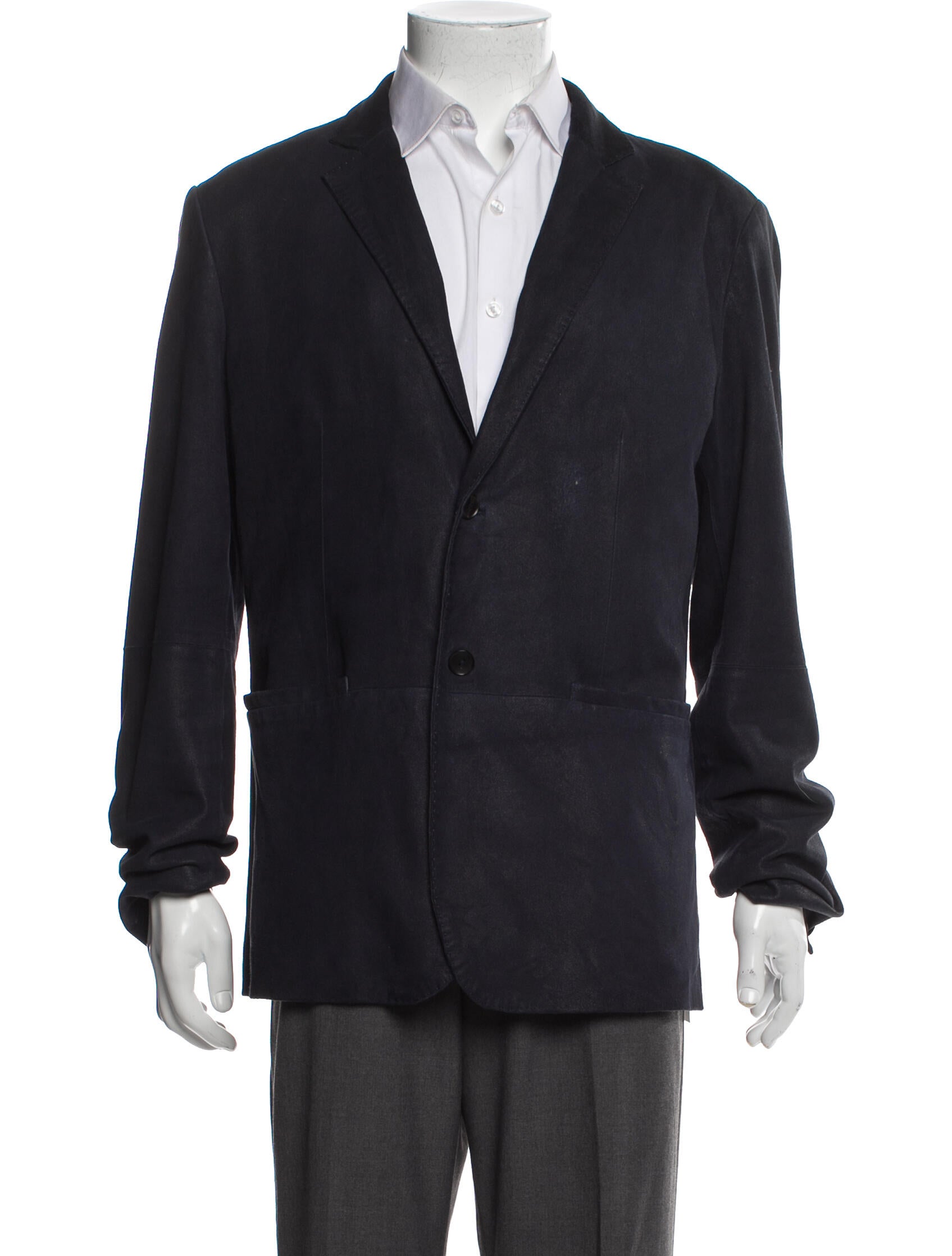 John Varvatos Goat Leather Peacoat