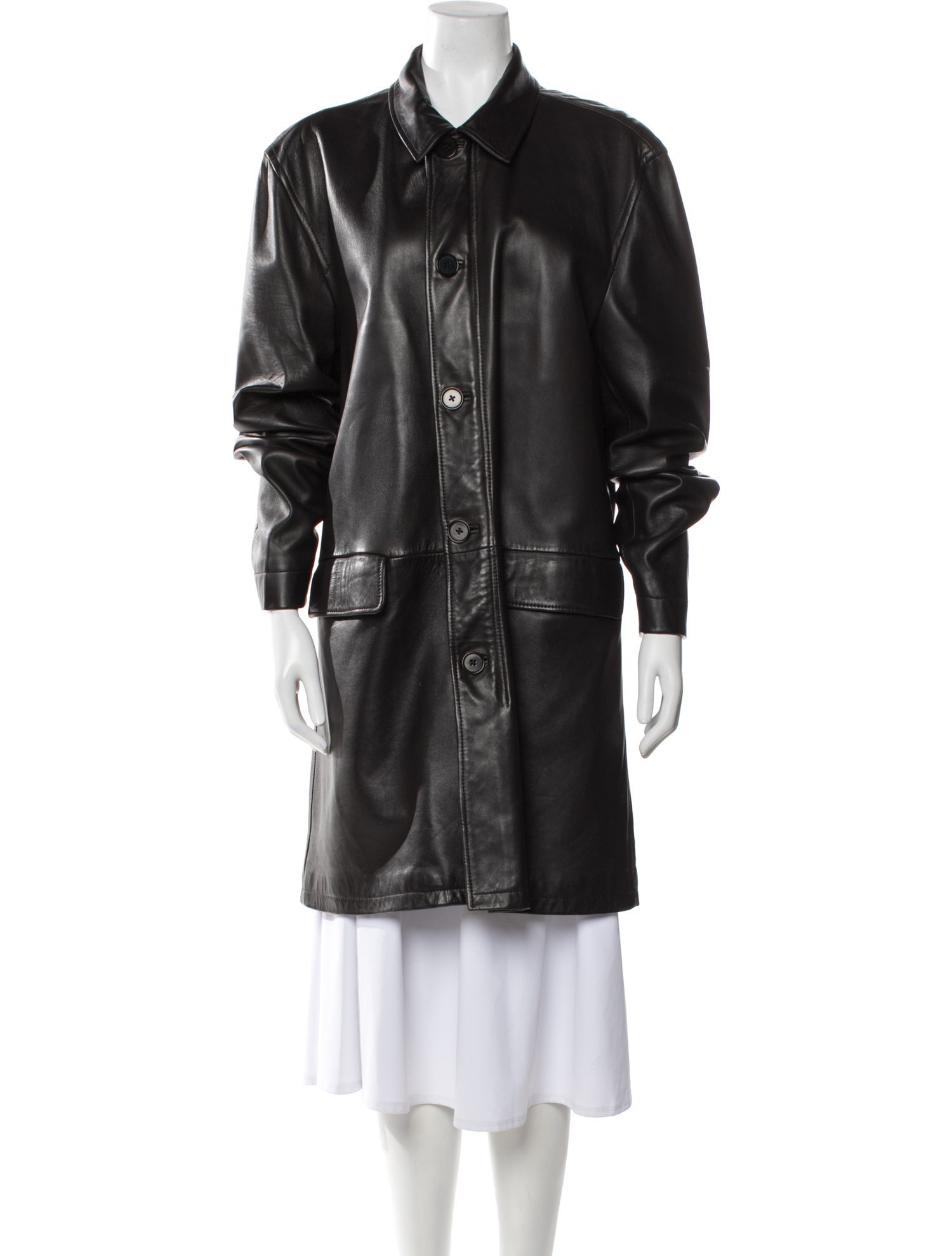 John Varvatos Leather Bomber Jacket