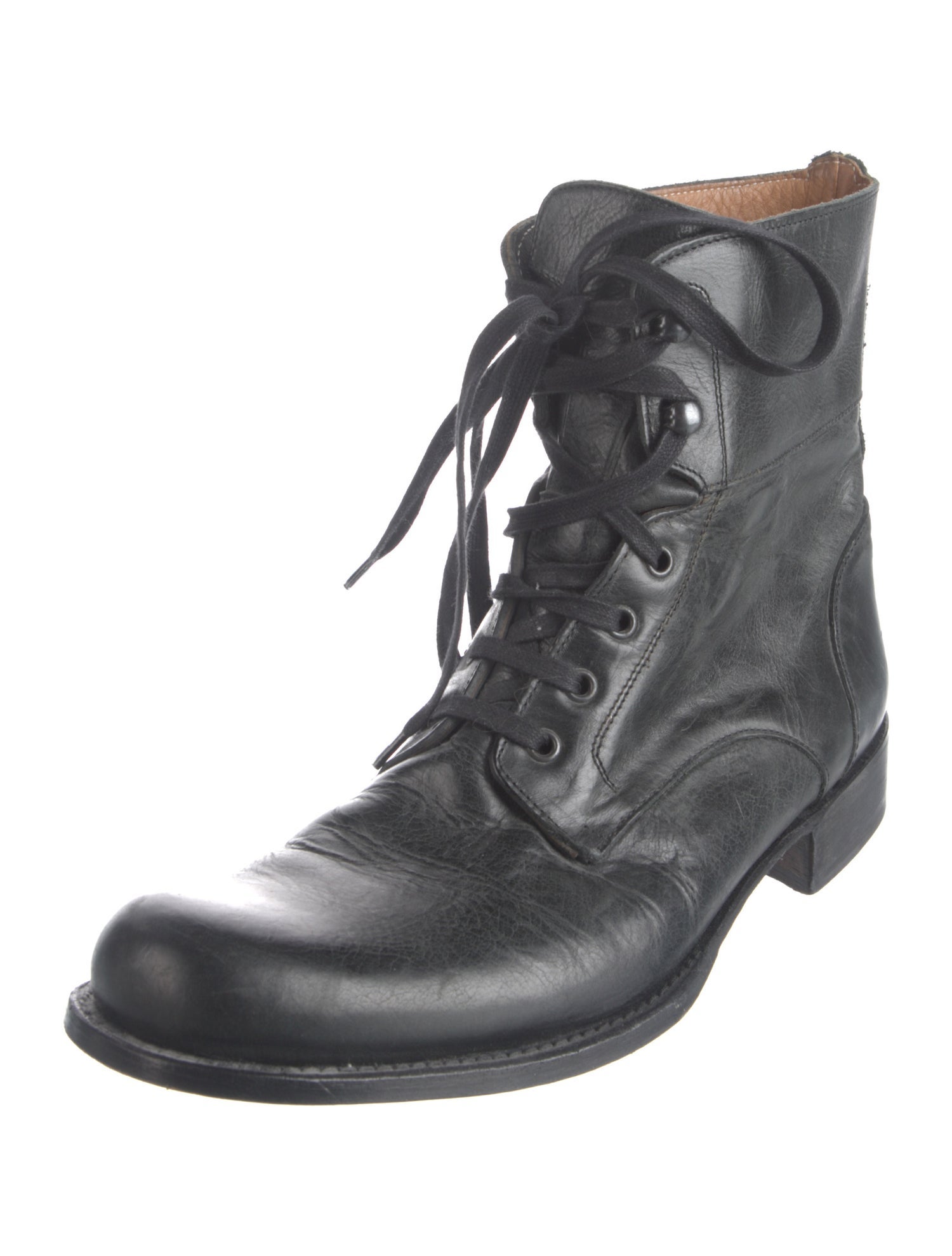John Varvatos Leather Combat Boots