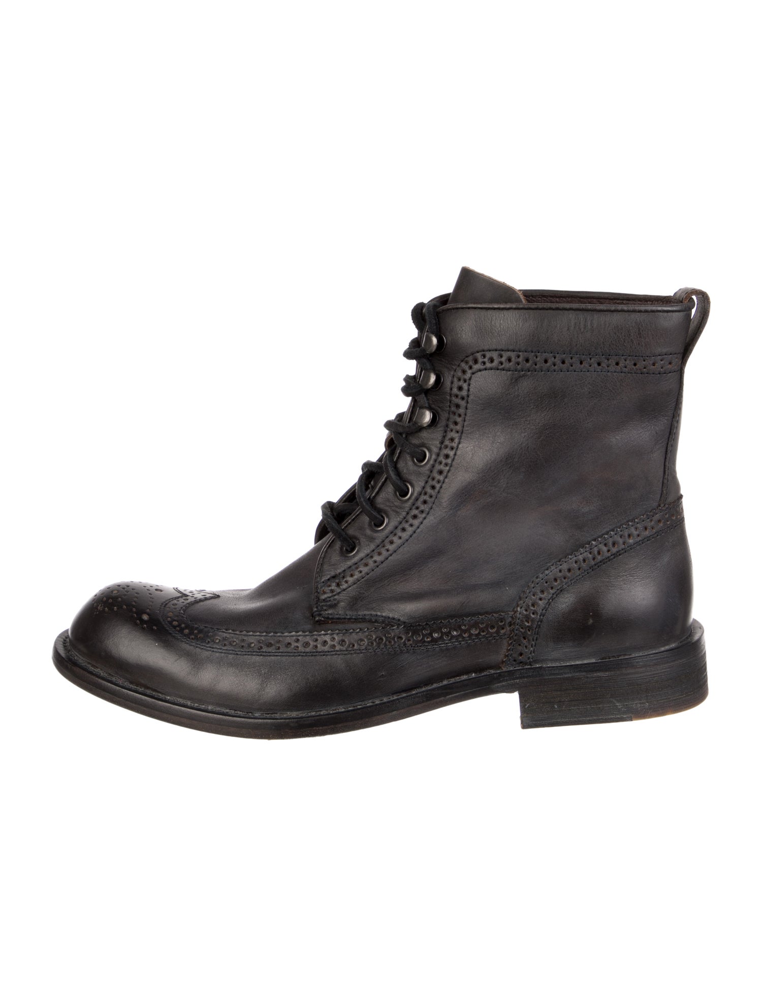John Varvatos Leather Lace-Up Boots