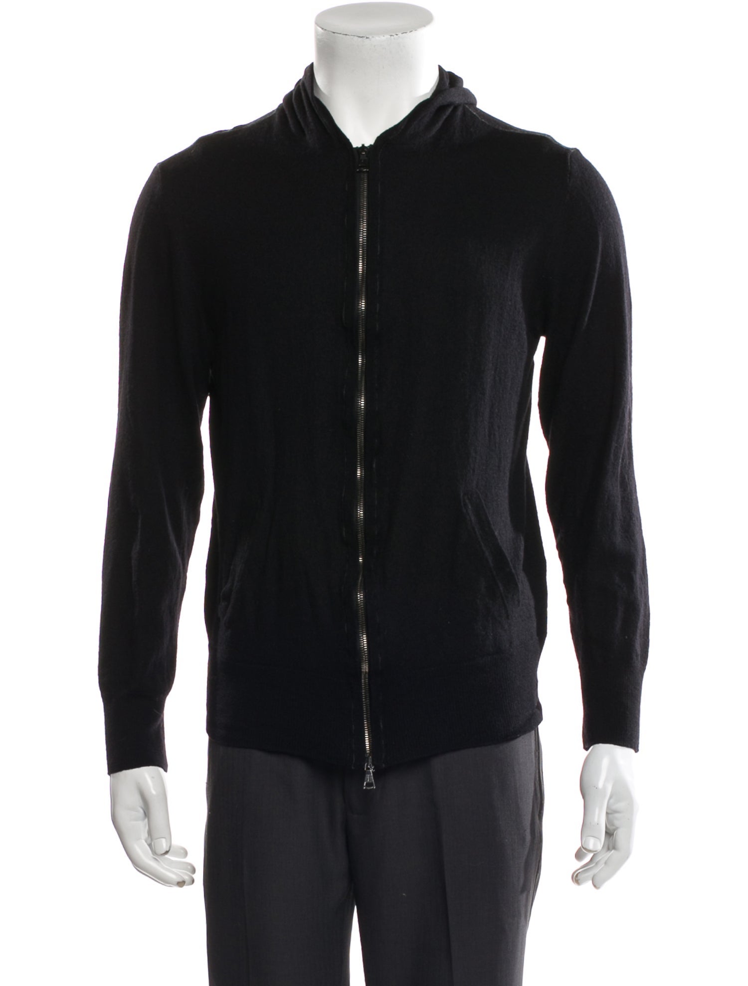 John Varvatos Merino Wool Crew Neck Cardigan