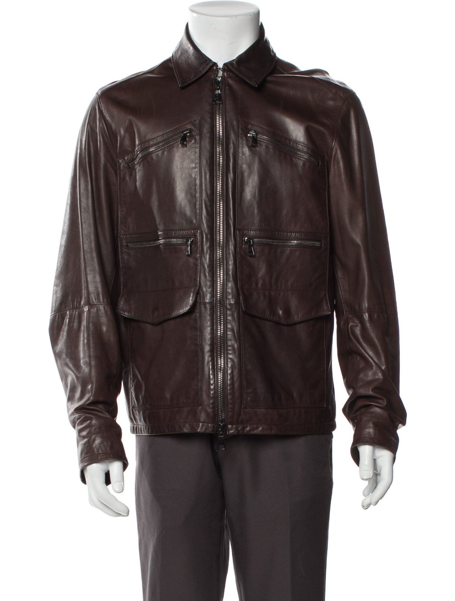 John Varvatos Leather Utility Jacket