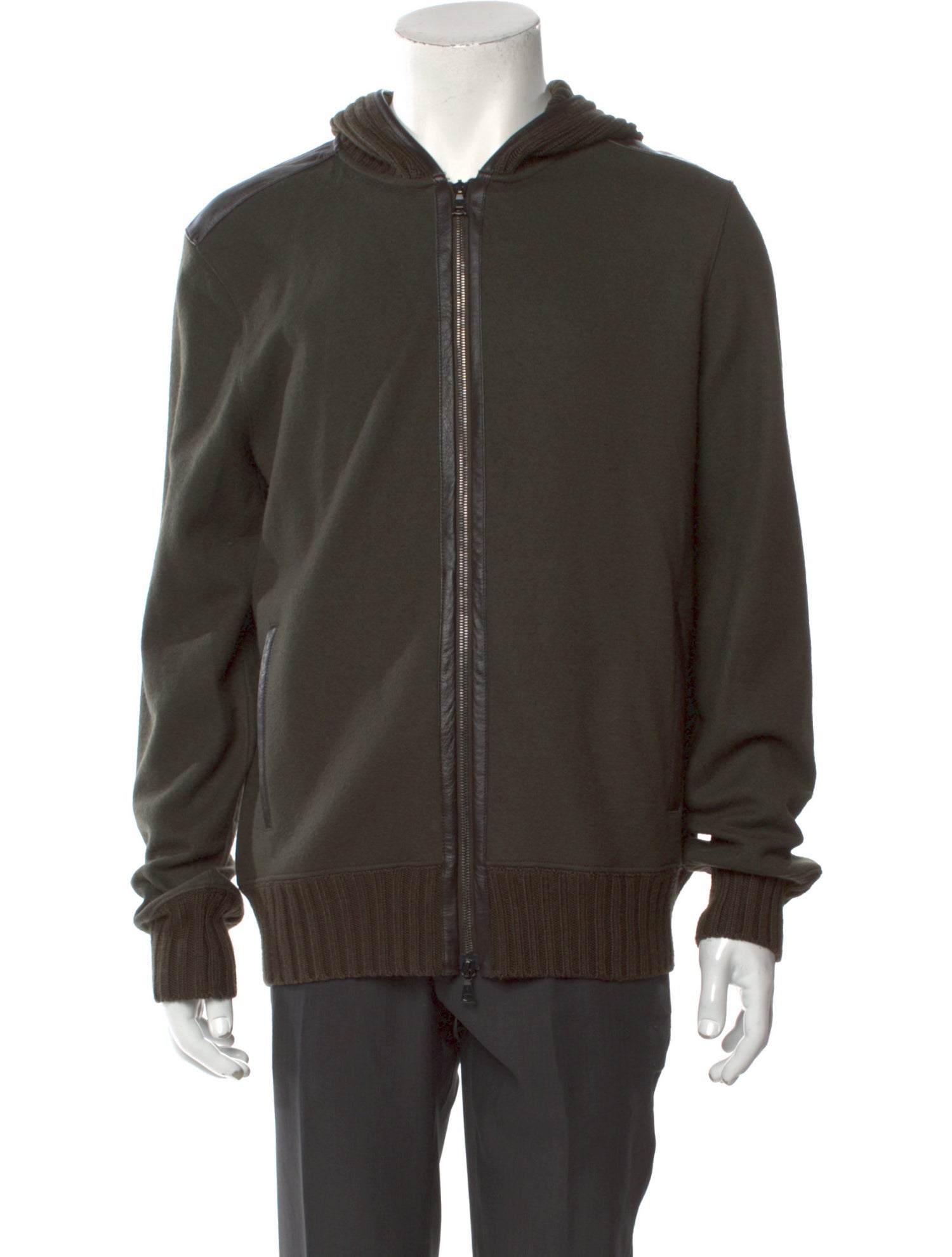 John Varvatos Wool Mock Neck Cardigan